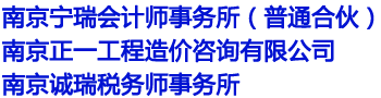 南京宁瑞会计师事务所（普通合伙）、南京正一工程造价咨询有限公司、南京诚瑞税务师事务所